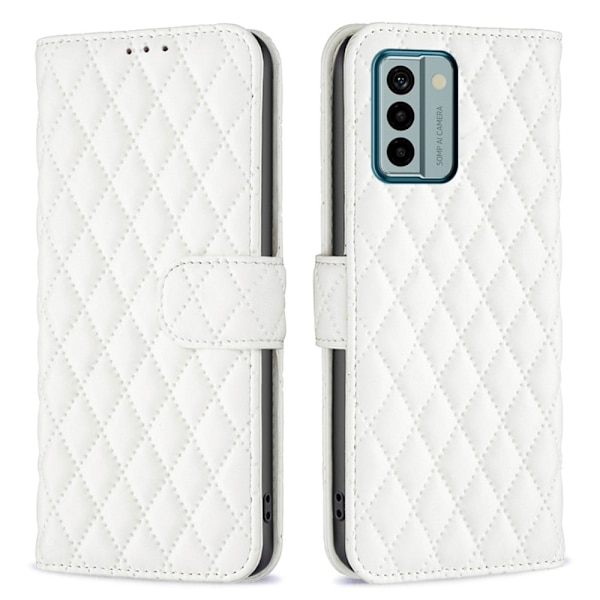 Rombemønster, matt flip-deksel for Nokia G22 - Hvit White
