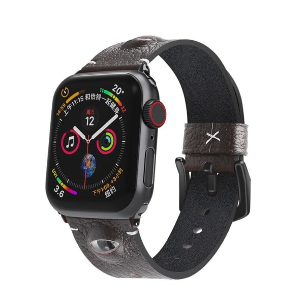 Apple Watch Series 5 / 4 44mm stylish äkta läder klockarmband - mörklila Lila