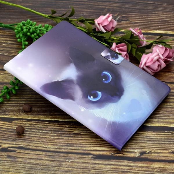 Cool Mønster Lær Etui til Lenovo Tab M10 - Cool Katt Blue