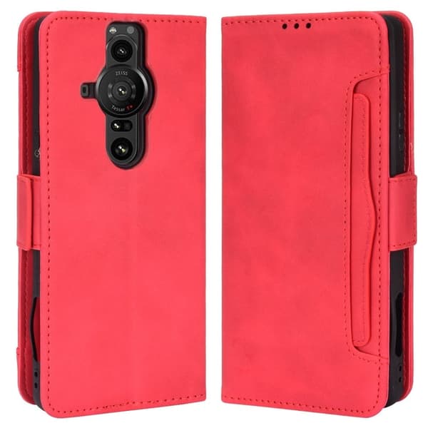 Modernt Sony Xperia Pro-I fodral med plånbok - Röd Röd
