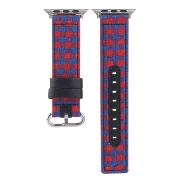 Apple Watch Series 6 / 5 44mm plaid nylon watch band - Red / Blu Red