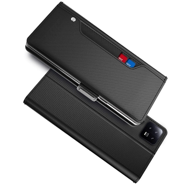 Phone Etui med Make-up Mirror og Slick Design til Xiaomi 13 Pro - Sort Black