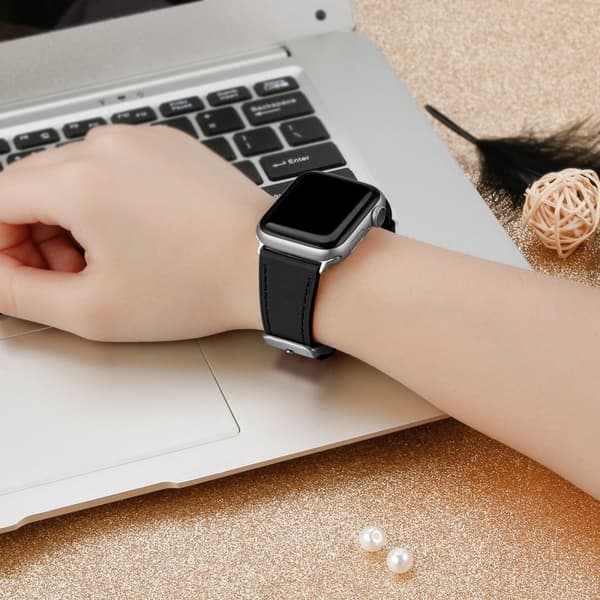 Apple Watch (41 mm) urrem af ægte okselæder i øverste lag - Sort Black