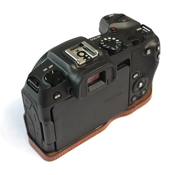 Canon EOS RP halvkroppsskydd i läder med rem - Kaffe Brun