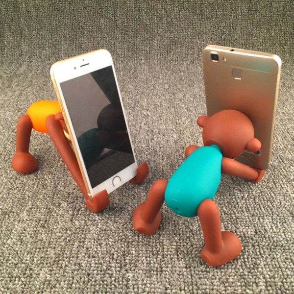 Universal cute monkey shape phone holder - Orange Orange