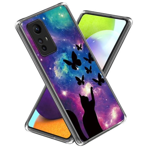 Deco Xiaomi Redmi Note 12S cover - Kat Og Sommerfugle Blue