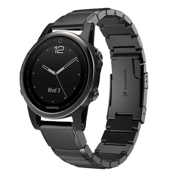 Garmin Fenix 5S ruostumattomasta teräksestä valmistettu ranneke - Musta Black