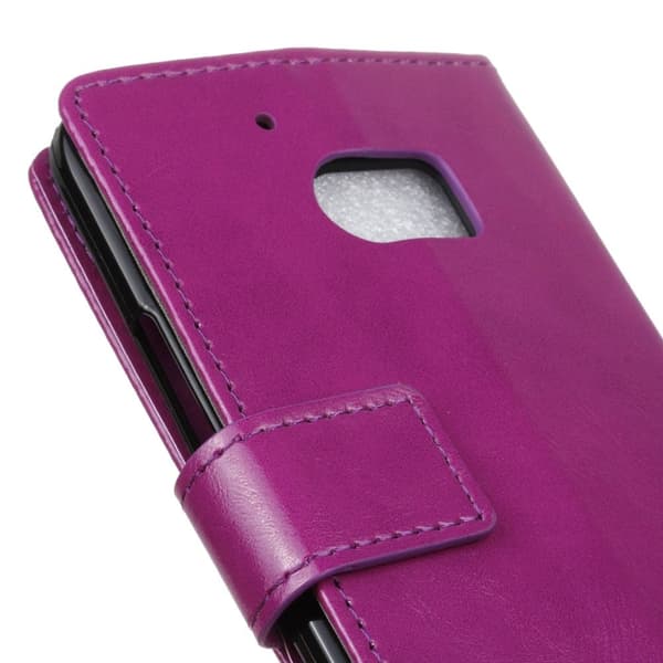 Amdrup HTC 10 Leather Røff tekstur Flippeutui Med manganstålplate - Lilla Pink