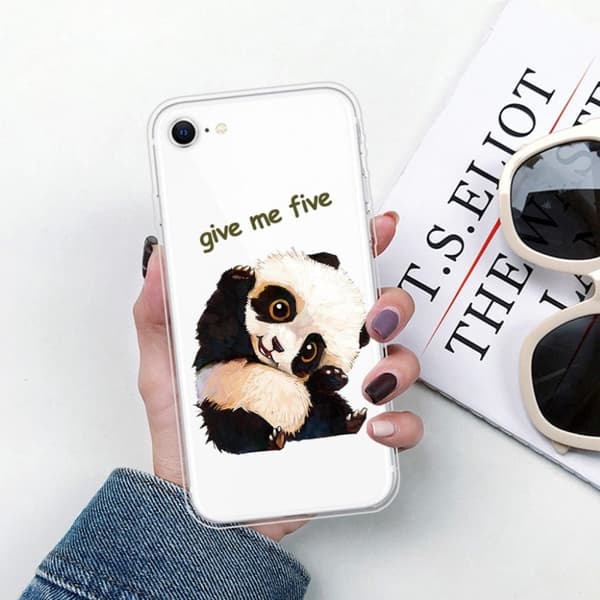 Deco iPhone SE 2020 Etui - Søt Panda White