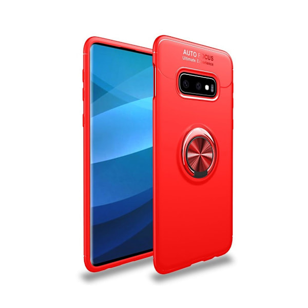 Samsung Galaxy S10e magneettinen metallilevy takatuki suojakotelo - Punainen Red