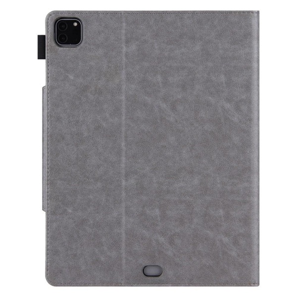 Kortspor Design Vegansk Læder Stand Tablet Cover med Auto Wake / Silver grey