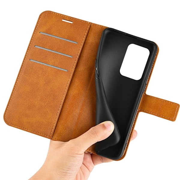 Hållbart konstläder OnePlus Nord 2T fodral med plånbok - Gul Gul