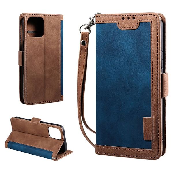 Surburbian iPhone 13 Pro Max læder flip etui - Blå Blue