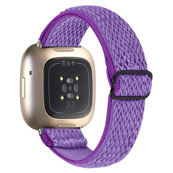 Fitbit Sense / Versa 3 elastiskt klockarmband med justerbart spänne - Lila Lila