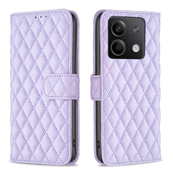 Rombemønster, matt flip-deksel for Xiaomi Redmi Note 13 5G  - Lilla Purple