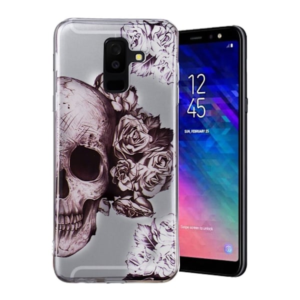 IMD Samsung Galaxy A6 Plus etui med mønster - Kranie Og Blomst Multicolor