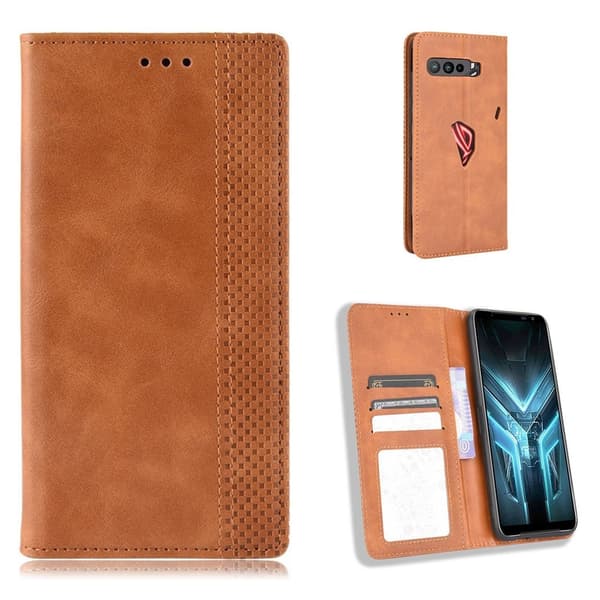 Bofink Vintage Asus Rog Phone 3 / 3 Strix Lær Etui - Brun Brown