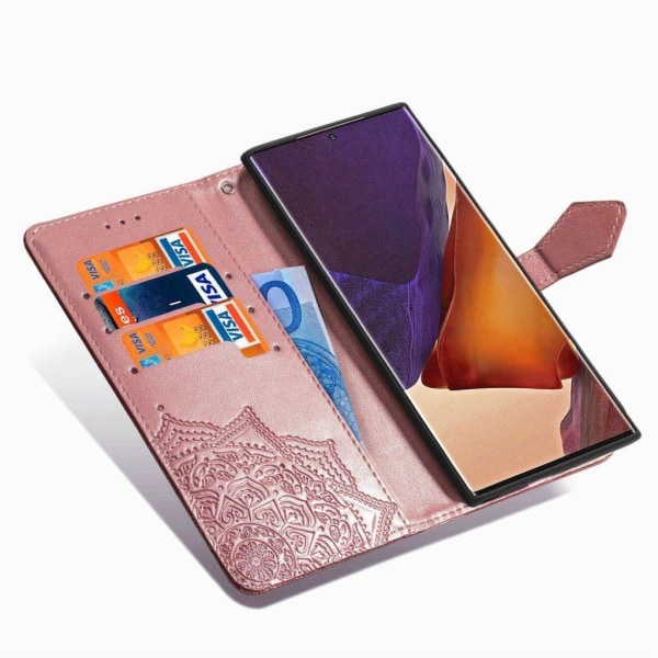 mandala Samsung Galaxy Note20 Ultra 5G / Note 20 Ultra flip fodral - rosa guld Rosa