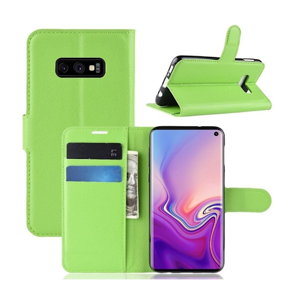 Samsung Galaxy S10e litchi läderfodral - Grön Grön
