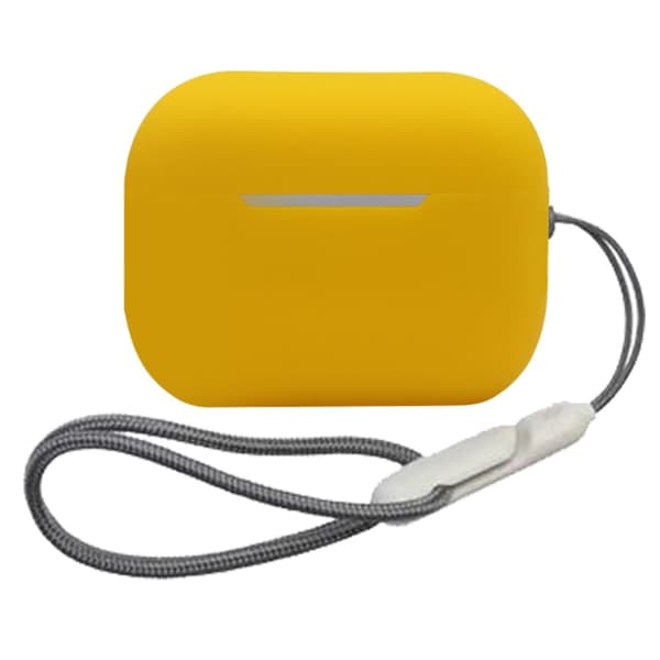 AirPods Pro 2 silikonfodral med nyckelband - Gul Gul