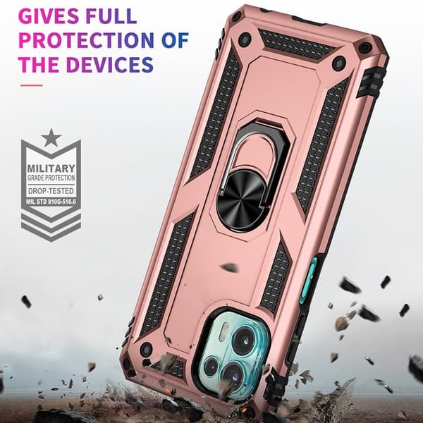 Ring Guard-fodral - Motorola Edge 20 Lite - Roséguld Rosa