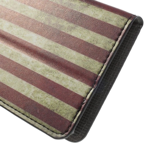 Moberg Læder-etui med stå-funktion og kortholder til Microsoft Lumia 650 - Gammeldags amerikansk flag Multicolor