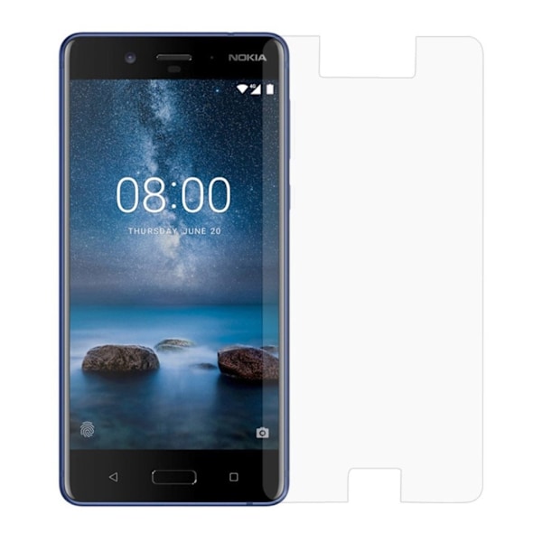 Nokia 8 Arc Edge beskyttelsesskærm i hærdet glas Transparent
