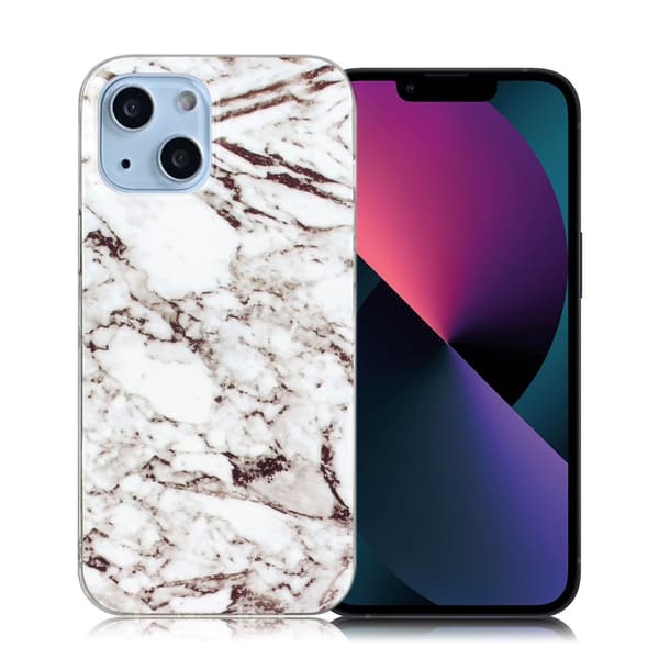 Marmordesign iPhone 13 deksel - Hvit White