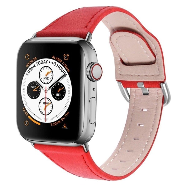 Apple Watch Series 3/2/1 38mm urrem i ægte læder - Rød Red