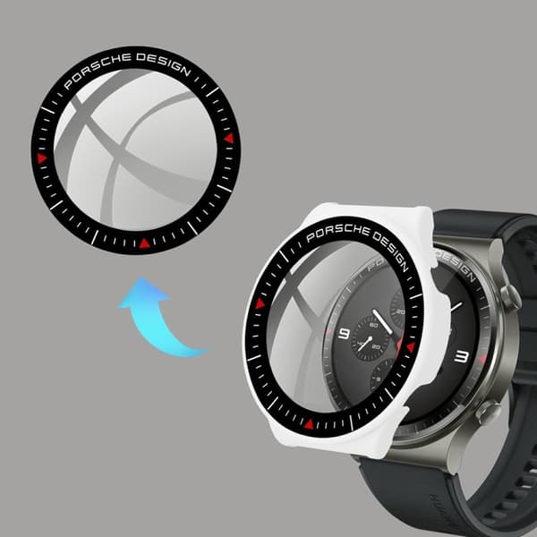 Huawei Watch GT 2 Pro (Porsche Design) durable frame + tempered glass - White Vit