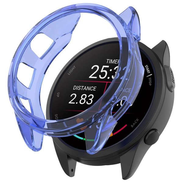 Garmin Forerunner 165 / Forerunner 165 Music Joustava kellokehys Älykellon suojakotelo - Läpinäkyvä Sininen Blue