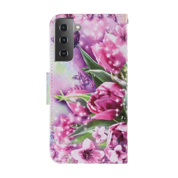 Wonderland Samsung Galaxy S21 Flip etui - Flower Pink