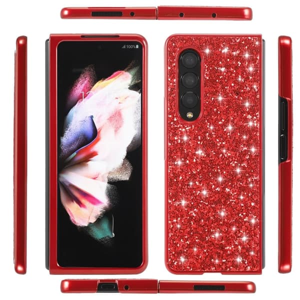 Glitter Samsung Galaxy Z Fold3 5G Suojakotelo - Sininen Blue