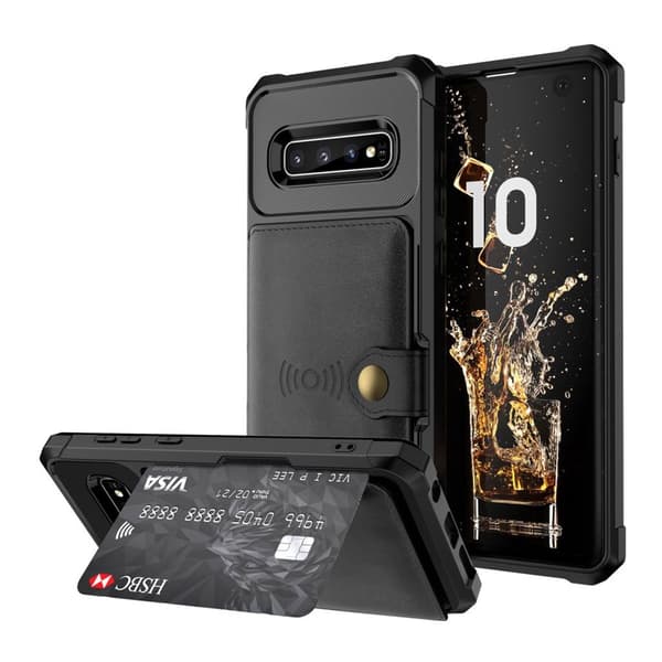 Samsung Galaxy S10 lompakko suojakotelo - Musta Black