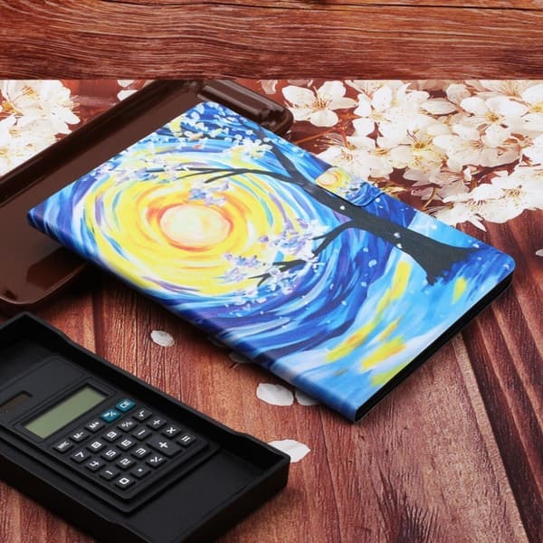 Huawei MediaPad M5 Lite 10 mønster skinnflip-etui - Tre Og Måne Multicolor