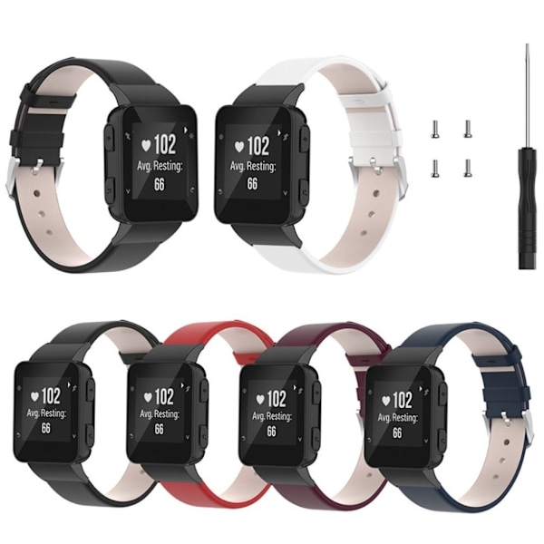 Enkel urrem i læder til Garmin Watch - Sort Black