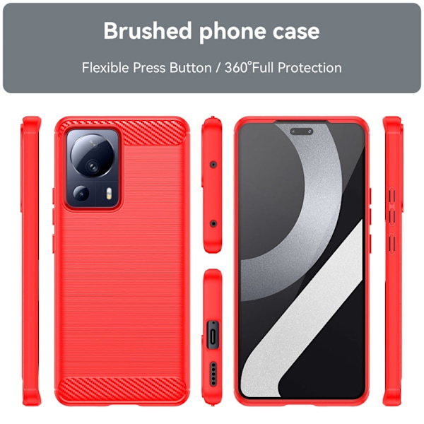 Carbon Flex Etui Xiaomi 13 Lite - Rød Red
