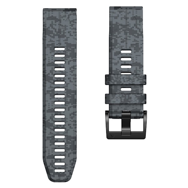 26 mm kamouflagemönstrat klockarmband i silikon för Garmin-klocka - Digitalt Kamouflage Silvergrå