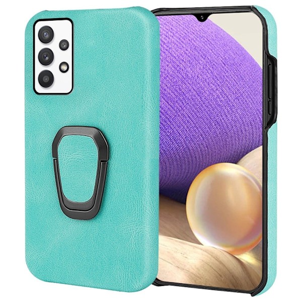 Stötsäkert läderfodral med oval kickstand för Samsung Galaxy M32 5G / A32 5G - Matcha Grön Grön