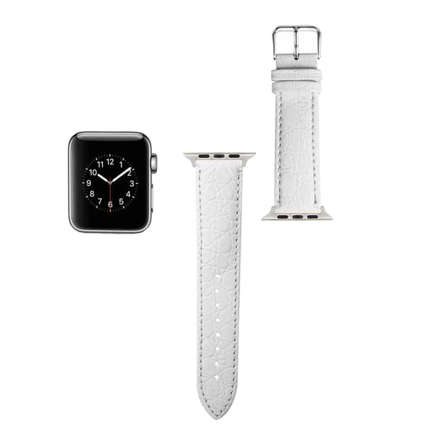 Apple Watch 49 mm / 45 mm / 44 mm / 42 mm klockarmband i krokodilstil - Vit Vit