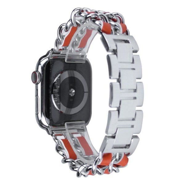 Apple Watch Series 5 44 mm elegant mønstret urrem - Orange Orange