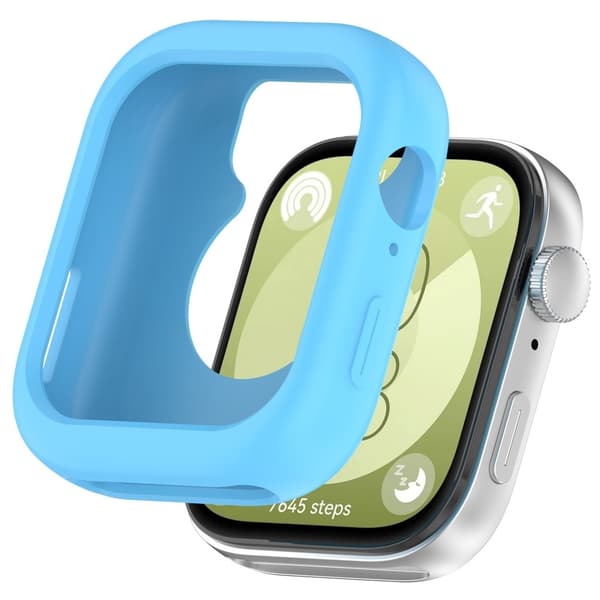 Huawei Watch Fit 3 Watch Case Soft Silicone Protective Frame - Sky Blue Blue
