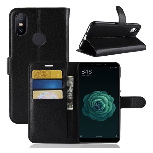 Classic Xiaomi Mi A2 flip case - Sort Black