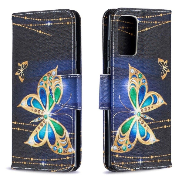 Wonderland Samsung Galaxy Note 20 flip case - Vivid Butterfly Gold