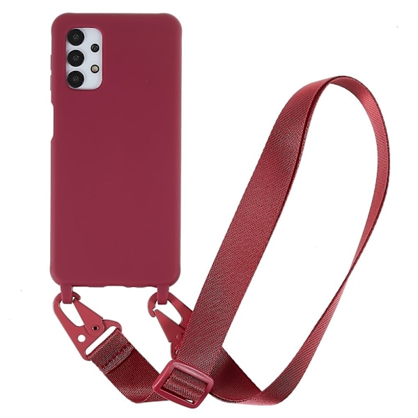Tyndt TPU-etui med mat finish og justerbar strop til Samsung Galaxy A04s / A13 5G - Rød Red