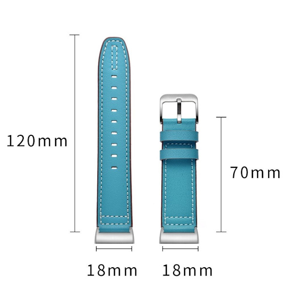 Fitbit Charge 3 komfortabel ægte læder Urrem - Blå Blue