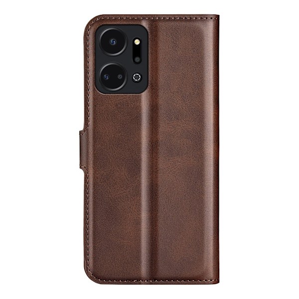 Hållbart konstläder Honor X7a fodral med plånbok - Brun Brun