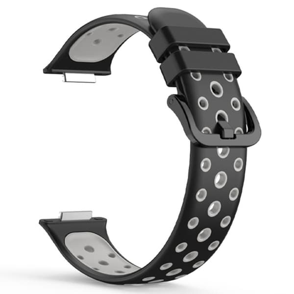 Huawei Watch Fit 2 tofarvet silikoneurrem - Sort / Grå Black
