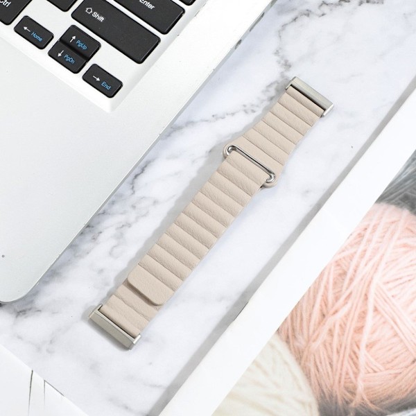 Fitbit Versa 3 äkta läder klockarmband - Beige Beige