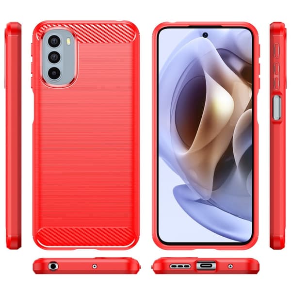 Carbon Flex Etui Motorola Moto G41 / G31 - Rød Red